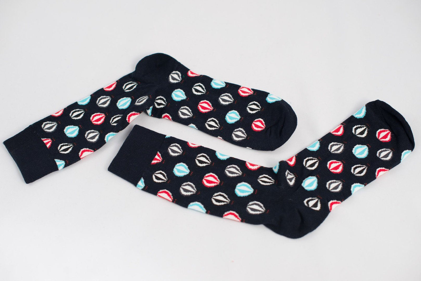 Hot Air Balloon Socks Black Socks TasteeTreasures