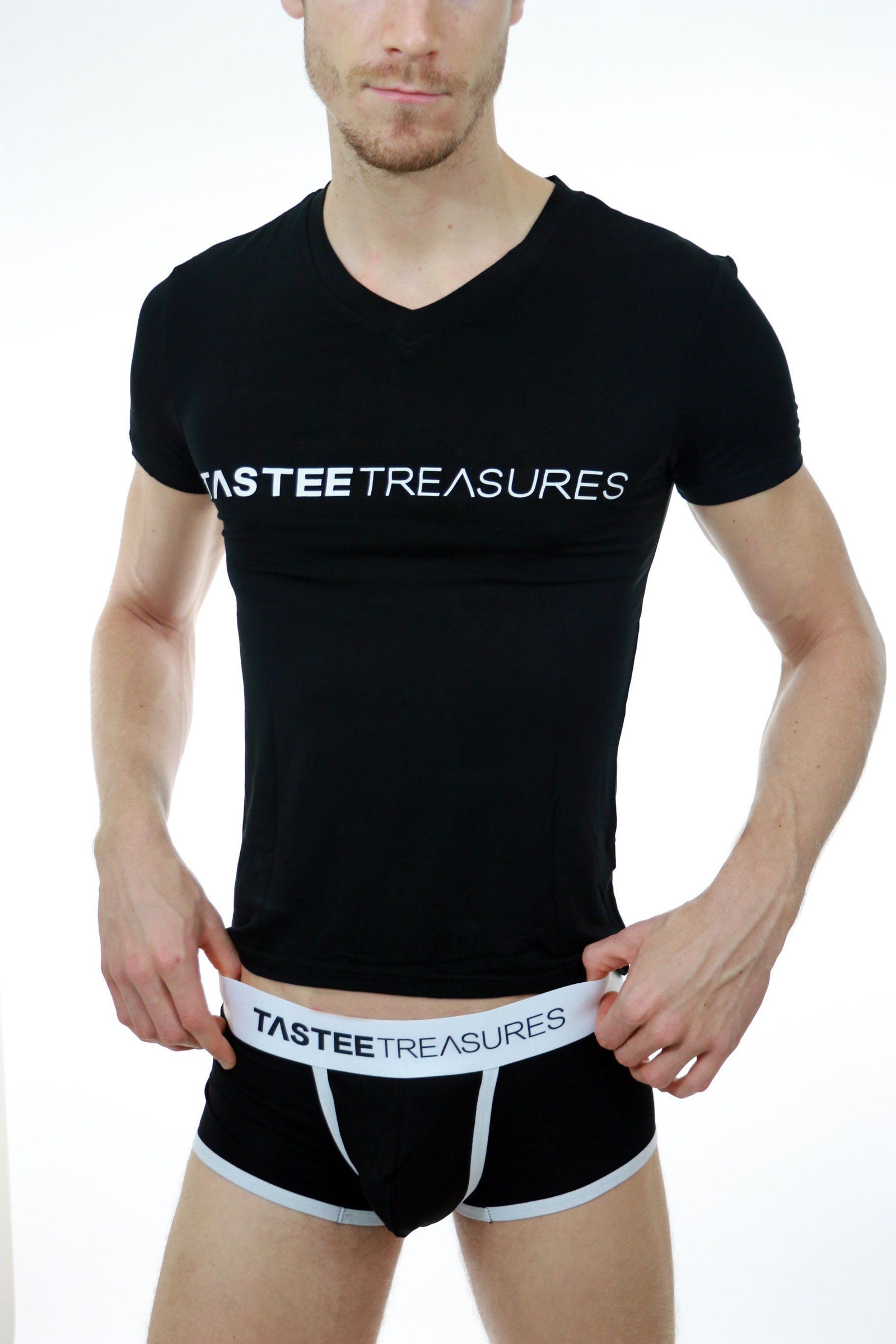 Plush Fitted V Neck Tops and Shirts TasteeTreasures