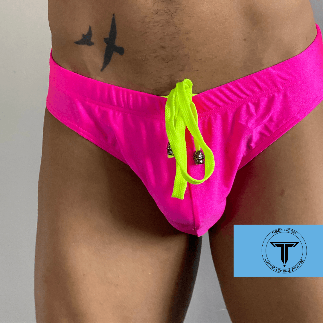 Bright Swimwear Briefs - Pink Swim Wear TasteeTreasures