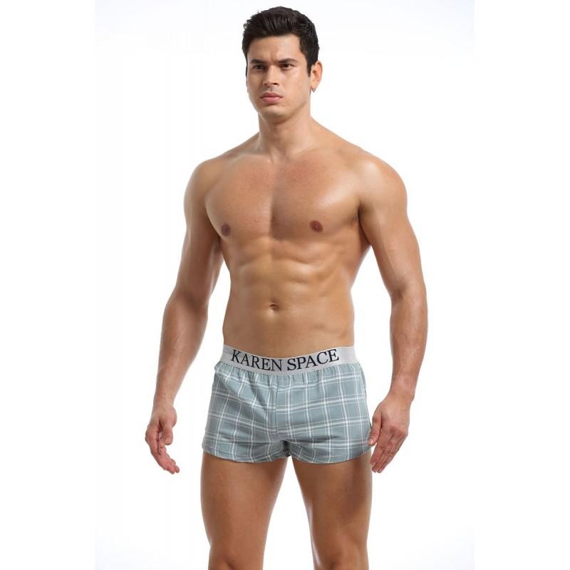 Square Print Boxers - Blue Boxers TasteeTreasures Blue 28in-30in