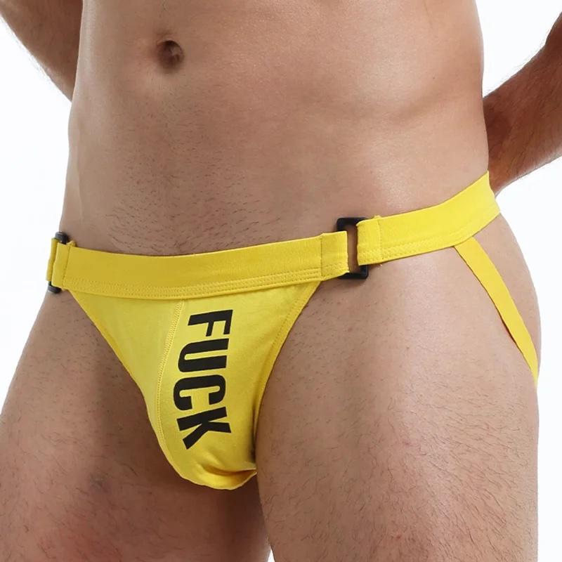 Yellow F* *K Jockstrap Jockstraps TasteeTreasures Large Yellow