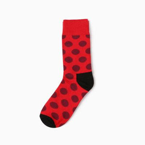 Red Polka Dot Socks Socks TasteeTreasures Red 