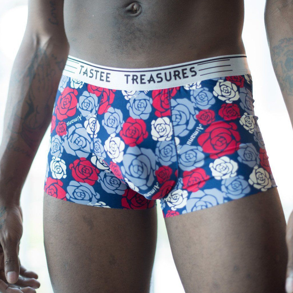 Floral Boxer Brief Boxer Briefs TasteeTreasures 32in-34in