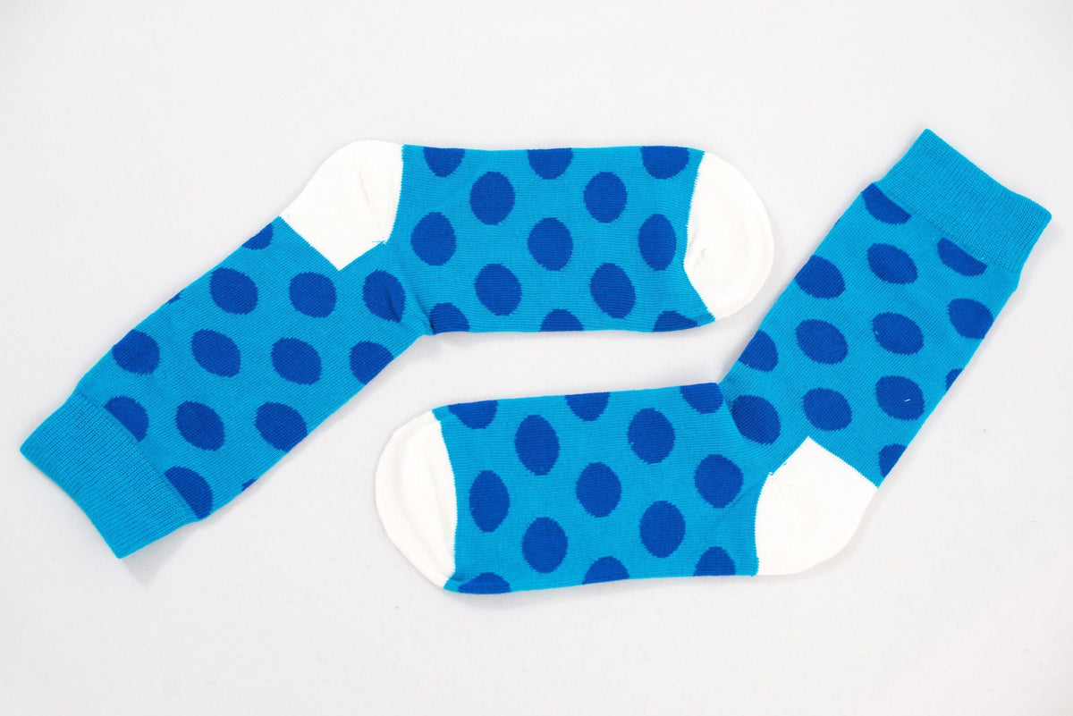 Blue Polka Dot Socks Socks TasteeTreasures 