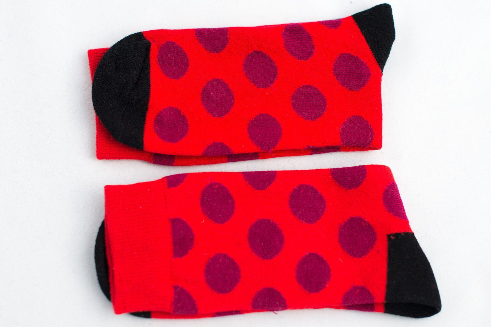 Red Polka Dot Socks Socks TasteeTreasures Red 
