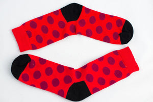 Red Polka Dot Socks Socks TasteeTreasures 