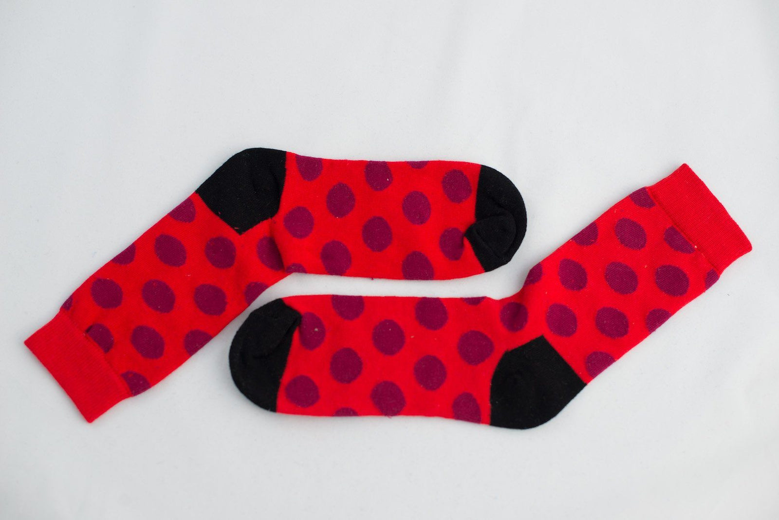 Red Polka Dot Socks Socks TasteeTreasures 
