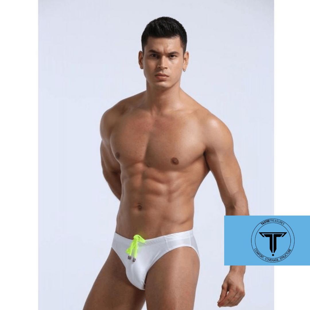 Bright Swimwear Briefs - White Swim Wear TasteeTreasures White 28in-30in 