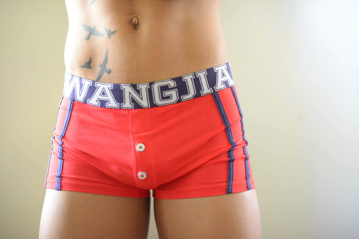 Red Button Down Trunks Trunks TasteeTreasures 