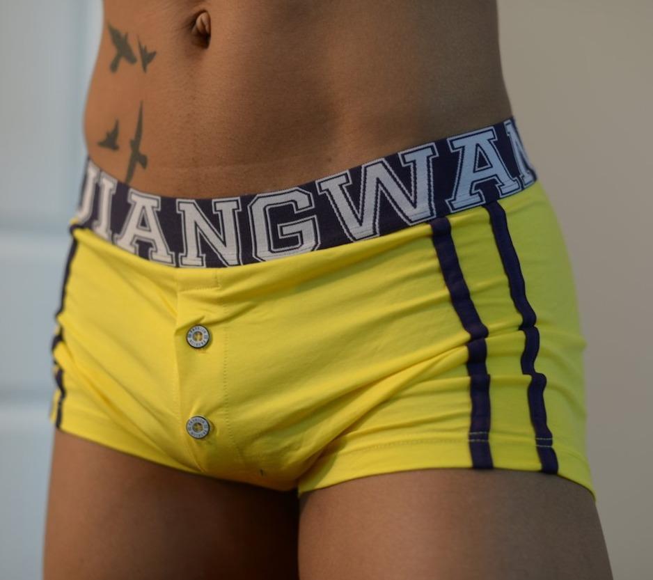 Yellow Button Down Trunks Trunks TasteeTreasures 